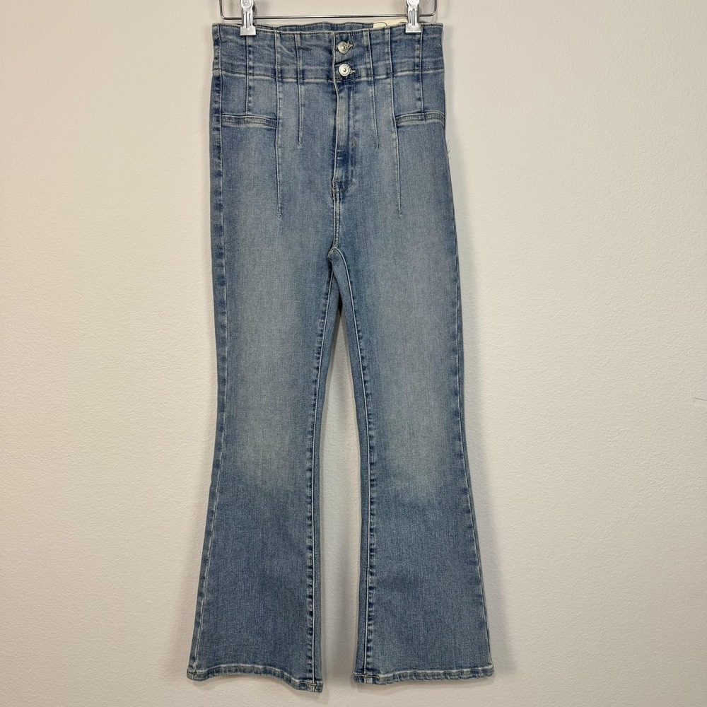 Free People We The Free Jayde Crop Flare‎ Jeans Women's 27 Blue High Rise Denim